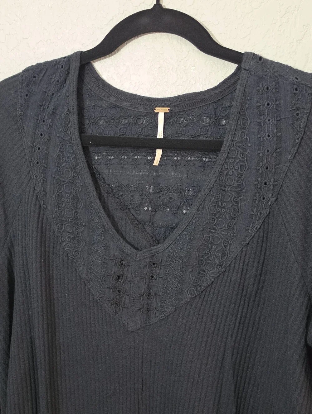 Free People Parisian Nights Boho Blouse Flare Sleeve Womens Small Oversized